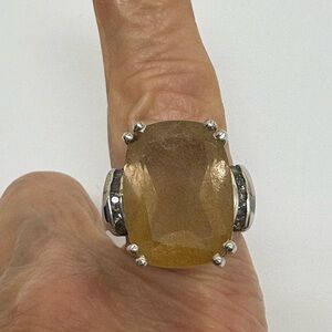 Elegant Rutilated Quartz  Silver Women's Ring